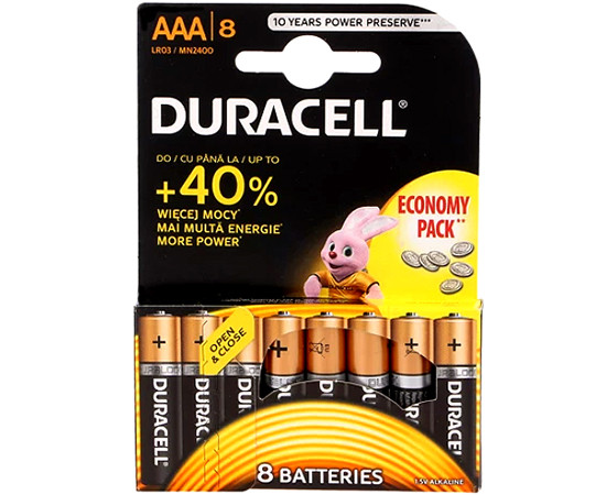 LR3/AAA/MN2400(K8) ECONOMY PACK || LR03/AAA Duracell Bateria