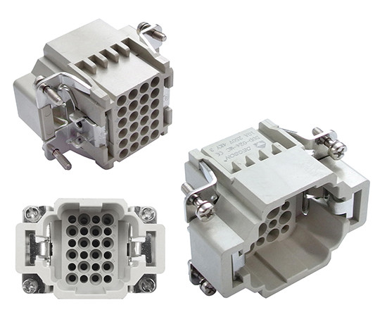 DDD-024-MC || Wkładka stykowa, męska, rozmiar 6B, 24 pola+PE, 10A, 250V