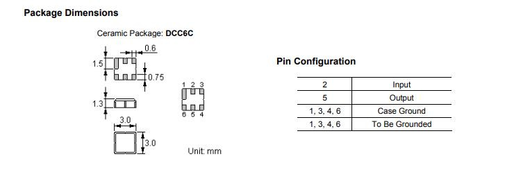 SAW FILTER 433.92MHZ 6SMD 3.0x3.0